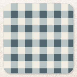 Porta-copo De Papel Quadrado Clássico Blue Farmhouse Gingham Style
