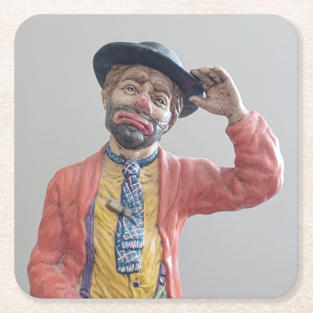 Porta-copo De Papel Quadrado Clássico, mas Legal Palhaço de Hobo (Frente)