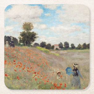 Porta-copo De Papel Quadrado Claude Monet - Campo de Papoulas