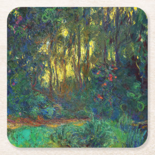 Porta-copo De Papel Quadrado Claude Monet - Canto de uma Lagoa com Nenúfares