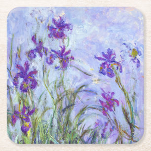 Porta-copo De Papel Quadrado Claude Monet - Íris Lilases / Iris Mauves