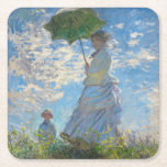 Porta-copo De Papel Quadrado Claude Monet - O Promenade, Mulher com Parasol<br><div class="desc">Promenade,  Mulher com Parasol/Madame Monet e seu filho / La Promenade / La Femme a l'ombrelle - Claude Monet,  1875</div>