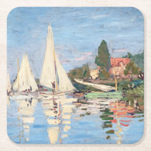 Porta-copo De Papel Quadrado Claude Monet - Regatas em Argenteuil