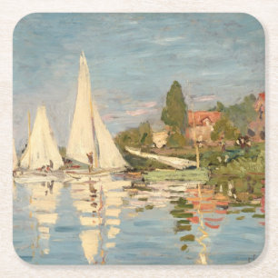 Porta-copo De Papel Quadrado Claude Monet   Regatta at Argenteuil, c.1872