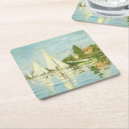 Porta-copo De Papel Quadrado Claude Monet. Regattas em Argenteuil