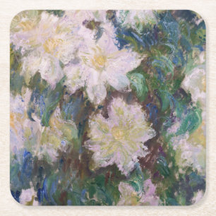 Porta-copo De Papel Quadrado Claude Monet - White Clematis