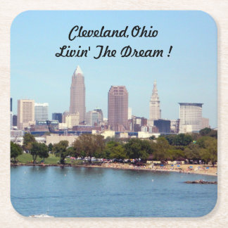 Porta-copo De Papel Quadrado Cleveland, Ohio Lake View Paper Porta copos
