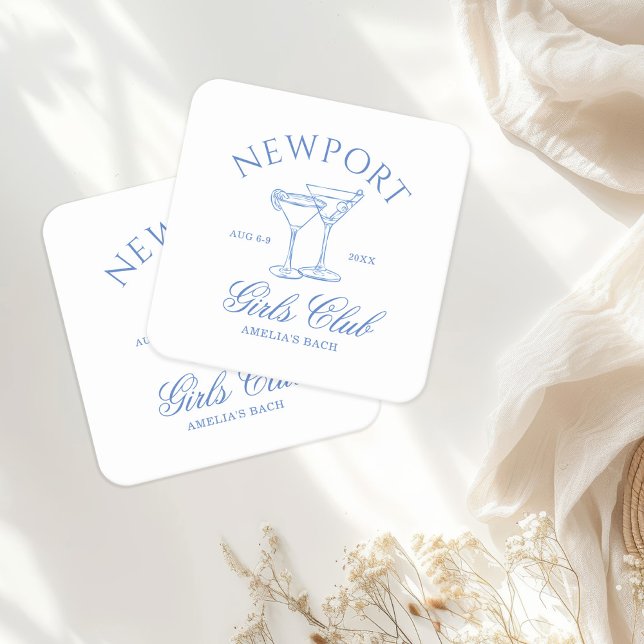 Porta-copo De Papel Quadrado Clube da Bachelorette Weekend Girl (Criador carregado)