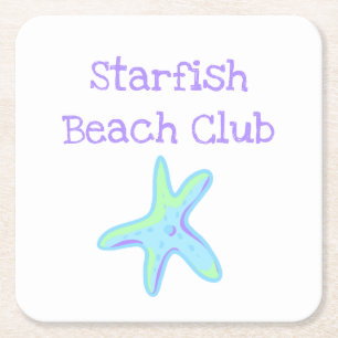 Porta-copo De Papel Quadrado Clube da Praia Starfish