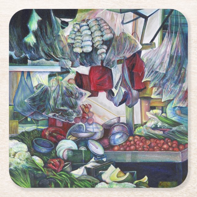 Porta-copo De Papel Quadrado Clube Vegetal Encontra-se Aqui (Frente)