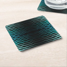 Porta-copo De Papel Quadrado Coastal Beach Salty Turquoise Waves Abstrato Art