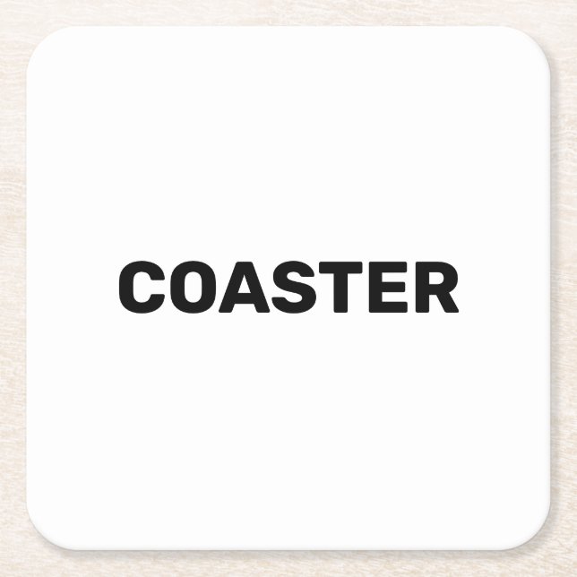Porta-copo De Papel Quadrado Coaster that says coaster (Frente)