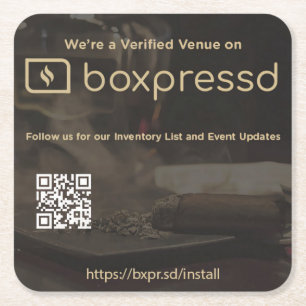 Porta-copo De Papel Quadrado Coasters de Venue Drink verificado in a box