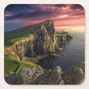 Porta-copo De Papel Quadrado Coastline Ilha de Skye, Escócia