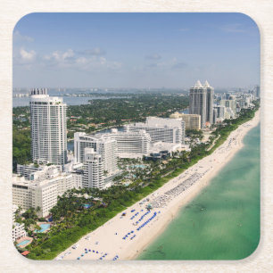 Porta-copo De Papel Quadrado Coastline Urban Beach, Miami, Florida