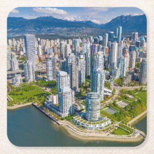 Porta-copo De Papel Quadrado Coastline Vancouver, Colúmbia Britânica, Canadá