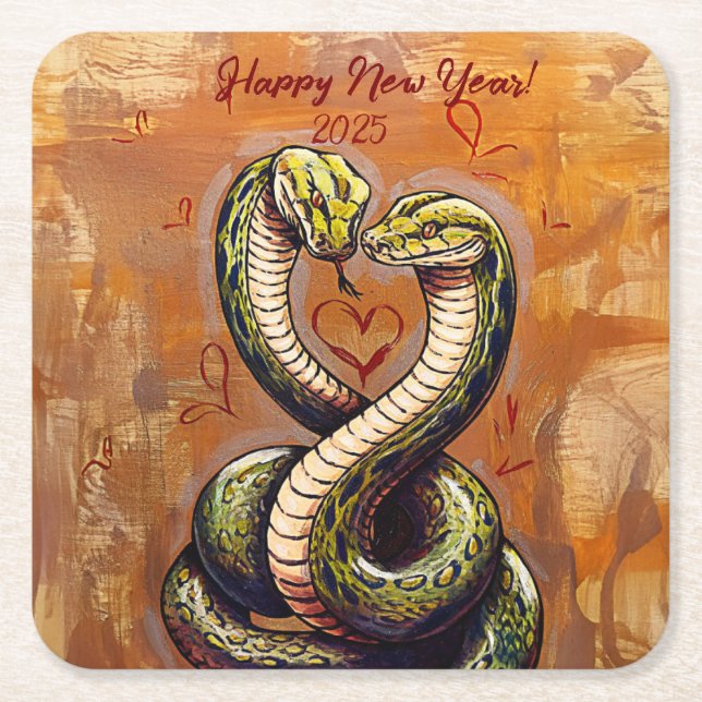 Porta-copo De Papel Quadrado Cobra de Wooden 2025 (Frente)