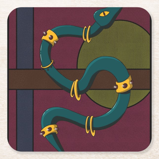 Porta-copo De Papel Quadrado Cobra Sticker Carré (Frente)