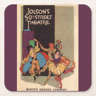 Porta-copo De Papel Quadrado cobrir do playbill do Al Jolson de 1923