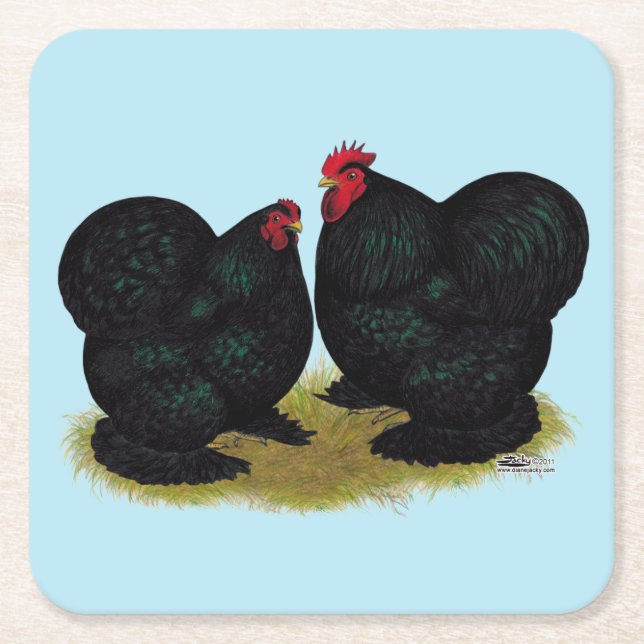 Porta-copo De Papel Quadrado Cochins Black Bantam Pair (Frente)