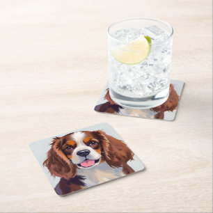 Porta-copo De Papel Quadrado Cocker Spaniel   Pintura de Cachorro Pet