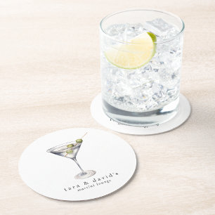 Porta-copo De Papel Quadrado Cocktail Lounge Martini com o Seu Nome