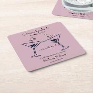 Porta-copo De Papel Quadrado Cocktail Moderno de Aposentadoria com Risos e Lágr