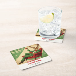 Porta-copo De Papel Quadrado Cocktail Party Vintage Funny Retro Christmas Party