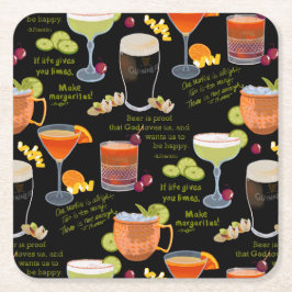 Porta-copo De Papel Quadrado Cocktails e contemplação