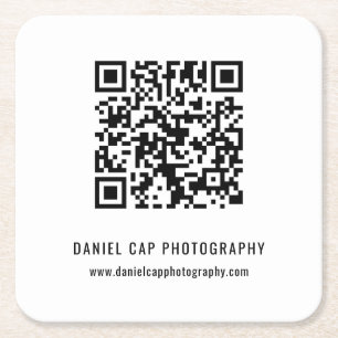 Porta-copo De Papel Quadrado Código QR de Negócios Personalizado