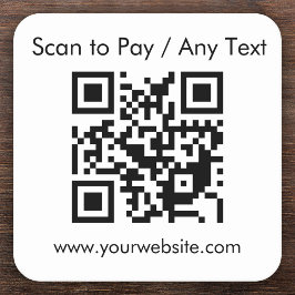 Porta-copo De Papel Quadrado Código QR personalizado / Branco de texto