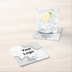 Porta-copo De Papel Quadrado Código QR personalizado simples adicione seu nome