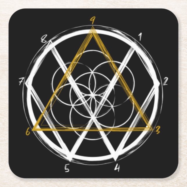 Porta-copo De Papel Quadrado Código Tesla  (Frente)