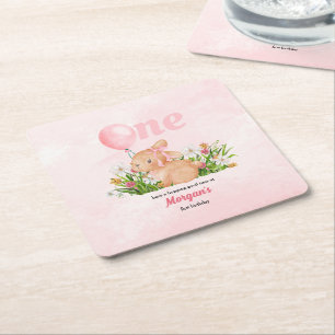 Porta-copo De Papel Quadrado Coelhinho Bonito Transforma Um primeiro aniversari