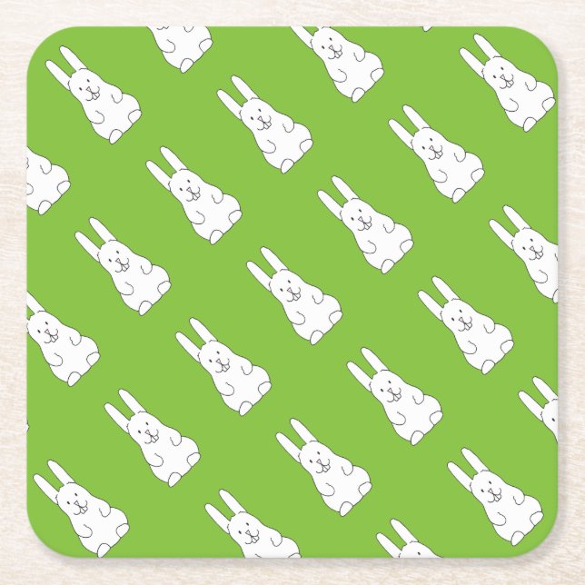 Porta-copo De Papel Quadrado Coelhinho de Páscoa (Frente)