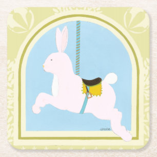 Porta-copo De Papel Quadrado Coelho Carrossel por June Erica Vess