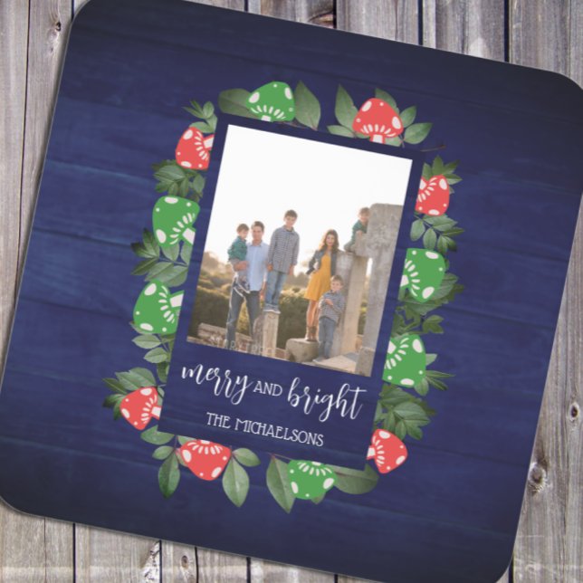 Porta-copo De Papel Quadrado Cogumelos Russos Woodland Whimsical Natal (Criador carregado)