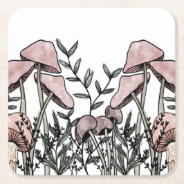 Porta-copo De Papel Quadrado Cogumelos selvagens