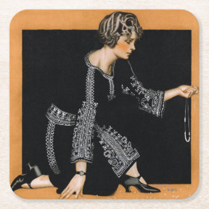 Porta-copo De Papel Quadrado Colar das Pérolas Quebradas