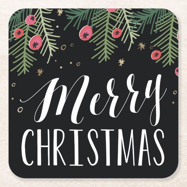 Porta-copo De Papel Quadrado Coleção alegre da baga (Frente)