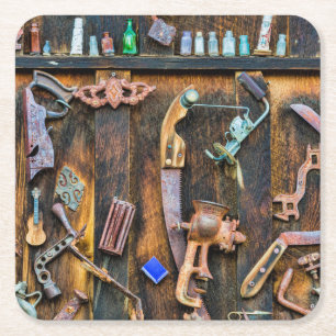 Porta-copo De Papel Quadrado Coleção antiga na parede