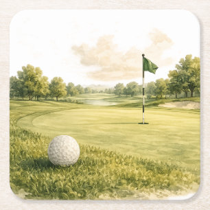 Porta-copo De Papel Quadrado Coleção de Clubes de Golfe Fairway