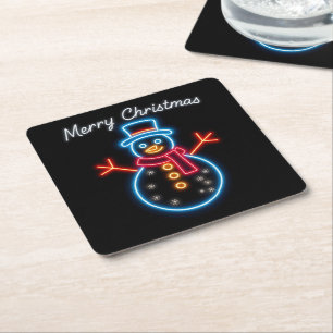Porta-copo De Papel Quadrado Coleção de Férias Neon Natal Trendy