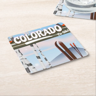 Porta-copo De Papel Quadrado Colorado Para Esquiar!