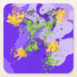 Porta-copo De Papel Quadrado Colorful abstract energy wave