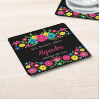 Colorida Quinceañera Flores mexicanas Papel Napkin