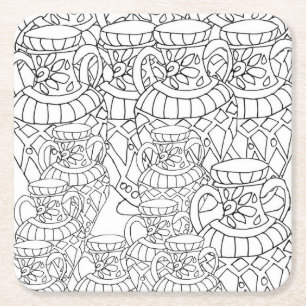 Porta-copo De Papel Quadrado colorir vasos suporte