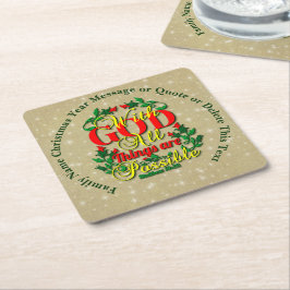 Porta-copo De Papel Quadrado Com Deus Todas As Coisas Possíveis De Citação Bíbl