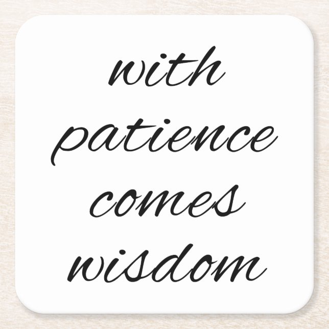 Porta-copo De Papel Quadrado Com Patience Paper Coaster (Frente)
