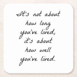 Porta-copo De Papel Quadrado Como você viveu a Porta copos de papel